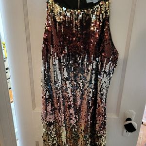 Women's t-strap multi colored sequined dress. Stunning. Size Medium